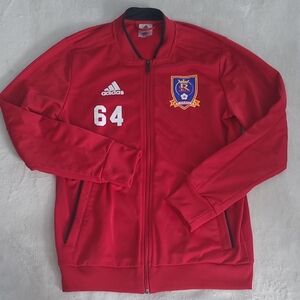 Adidas Youth L Real Salt Lake Jacket Red Soccer Track Zip Up 13 14Y Athletic